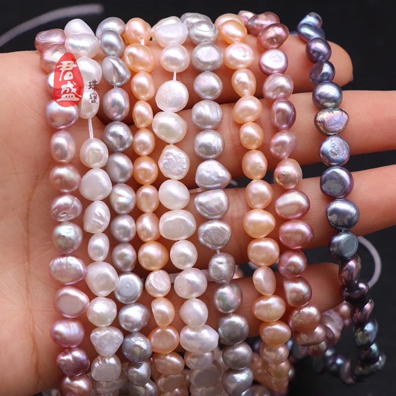 Bán Trực Tiếp Từ Nhà Máy Vòng Tay Ngọc Trai Tự Nhiên Hai Mặt Lỗ Thẳng Nhẹ Làm Trang Sức diy Bán Sỉ