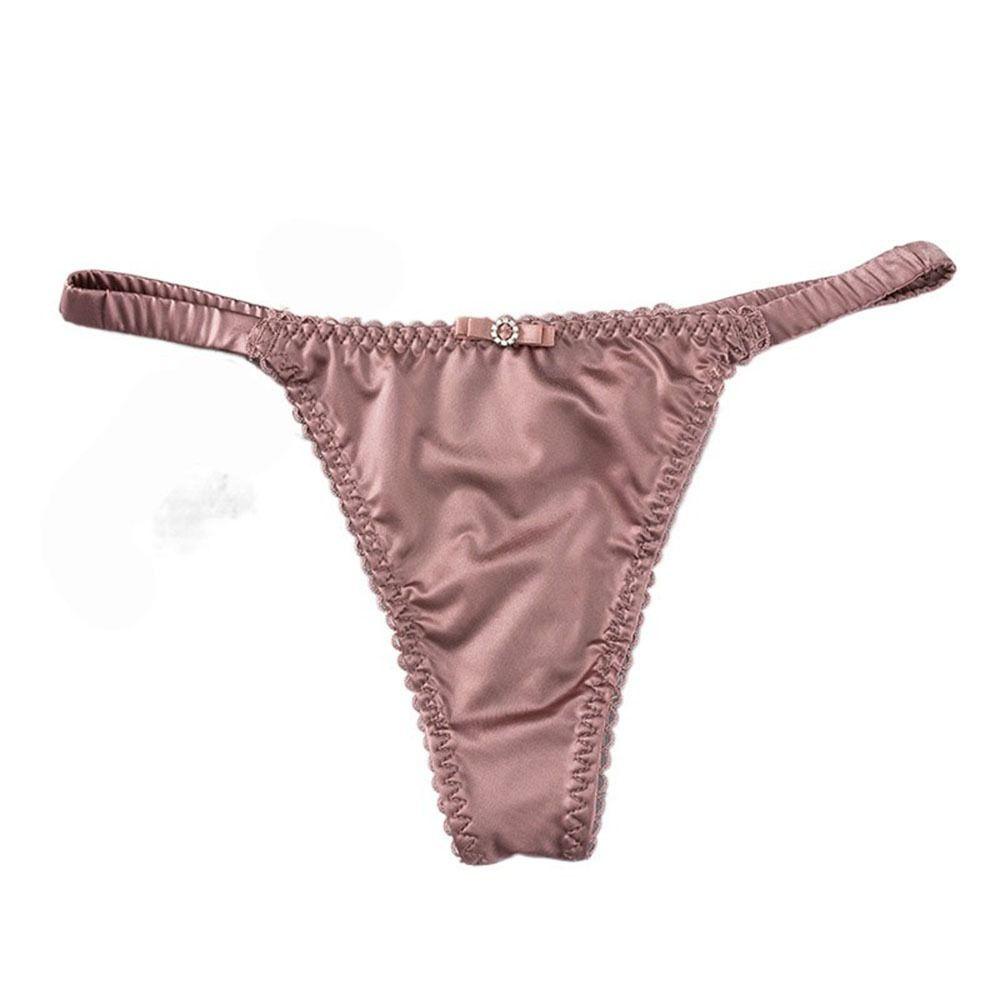 Quần Lót Thể Thao Vải Satin Lưng Thấp Màu Sắc Ngọt Ngào Cho Nữ