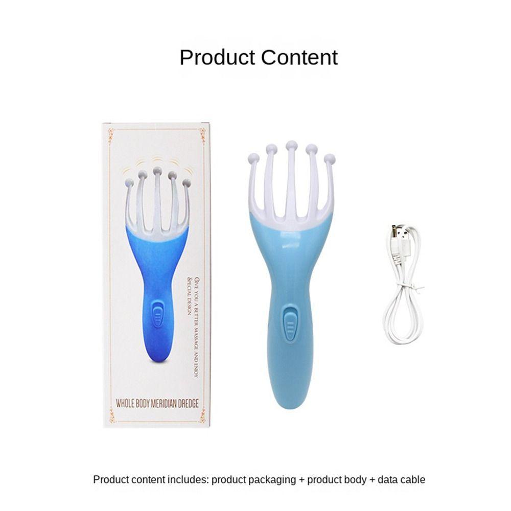 Lược Điện Mát Xa Da Đầu Giảm Căng Thẳng Đầu Bóng Thép Sạc USB Cho SPA / Nhà Ở / Văn Phòng