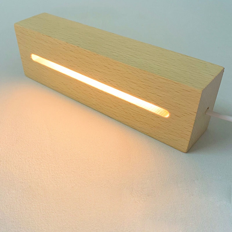 Đế đèn led gỗ trang trí đèn ngủ handmade, DIY kích thước 15x5x2 cm