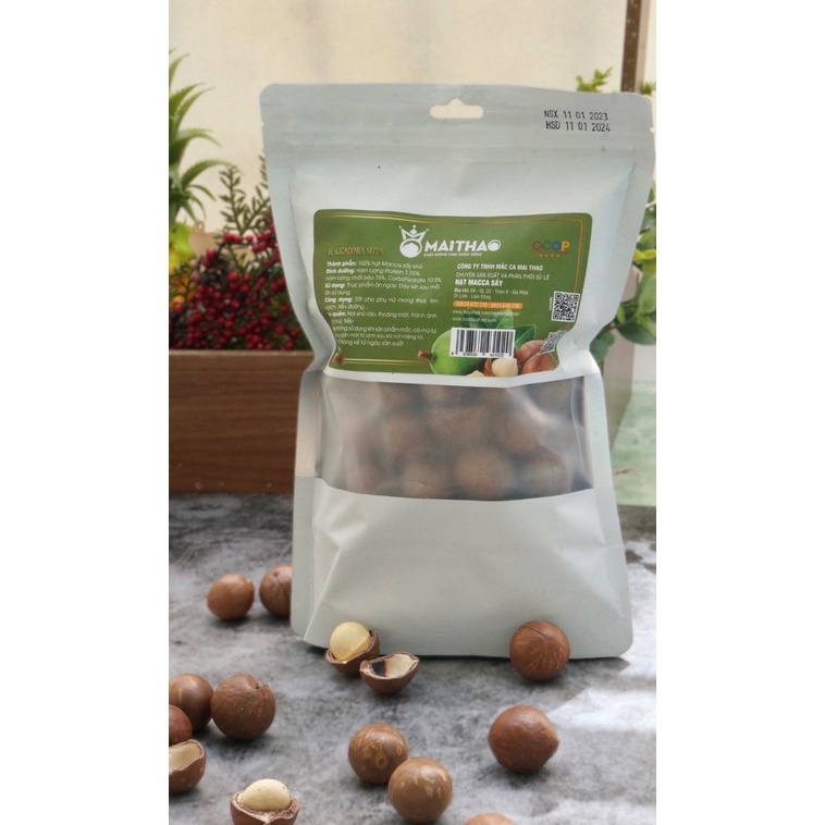 Hạt macca sấy vùng Cao Nguyên Lâm Đồng - Mai Thao túi 500g, size 22-27