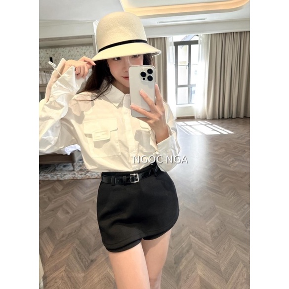 Áo sơ mi túi hộp fedi bản mới full tag