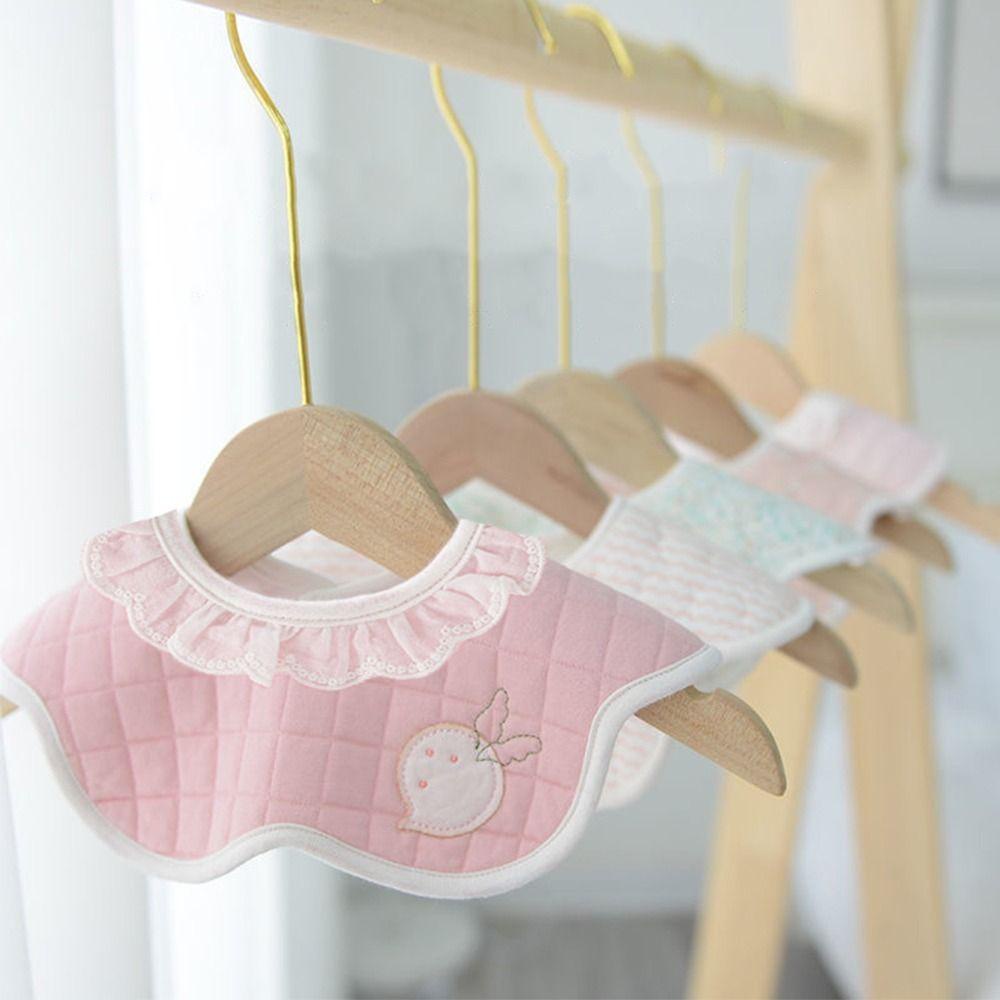 Yếm Cổ Tròn Bằng Cotton Phối Ren Dễ Thương Dành Cho Em Bé