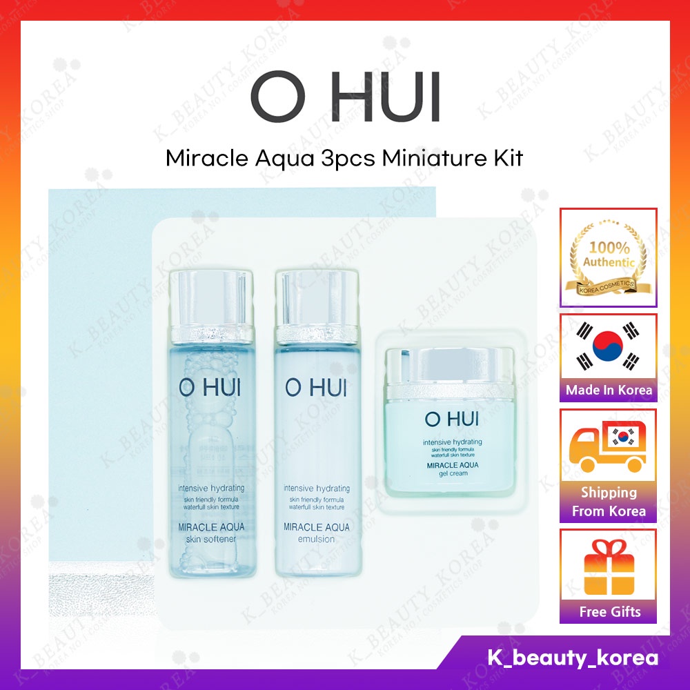 [O HUI] Miracle Aqua Bộ 3 Sản Phẩm Chăm Sóc Da + Nhũ Tương + Kem Gel Miracle Aqua Miniature Ohui