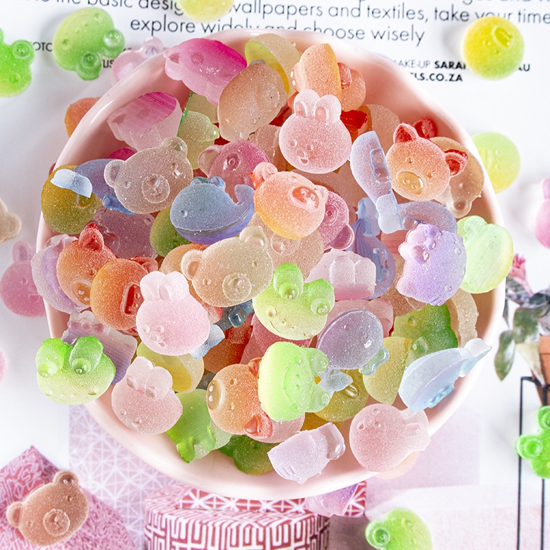 Set 10 Hạt Cườm Màu Gradient Mô Phỏng Hoạt Hình Trang Trí Ốp Điện Thoại
