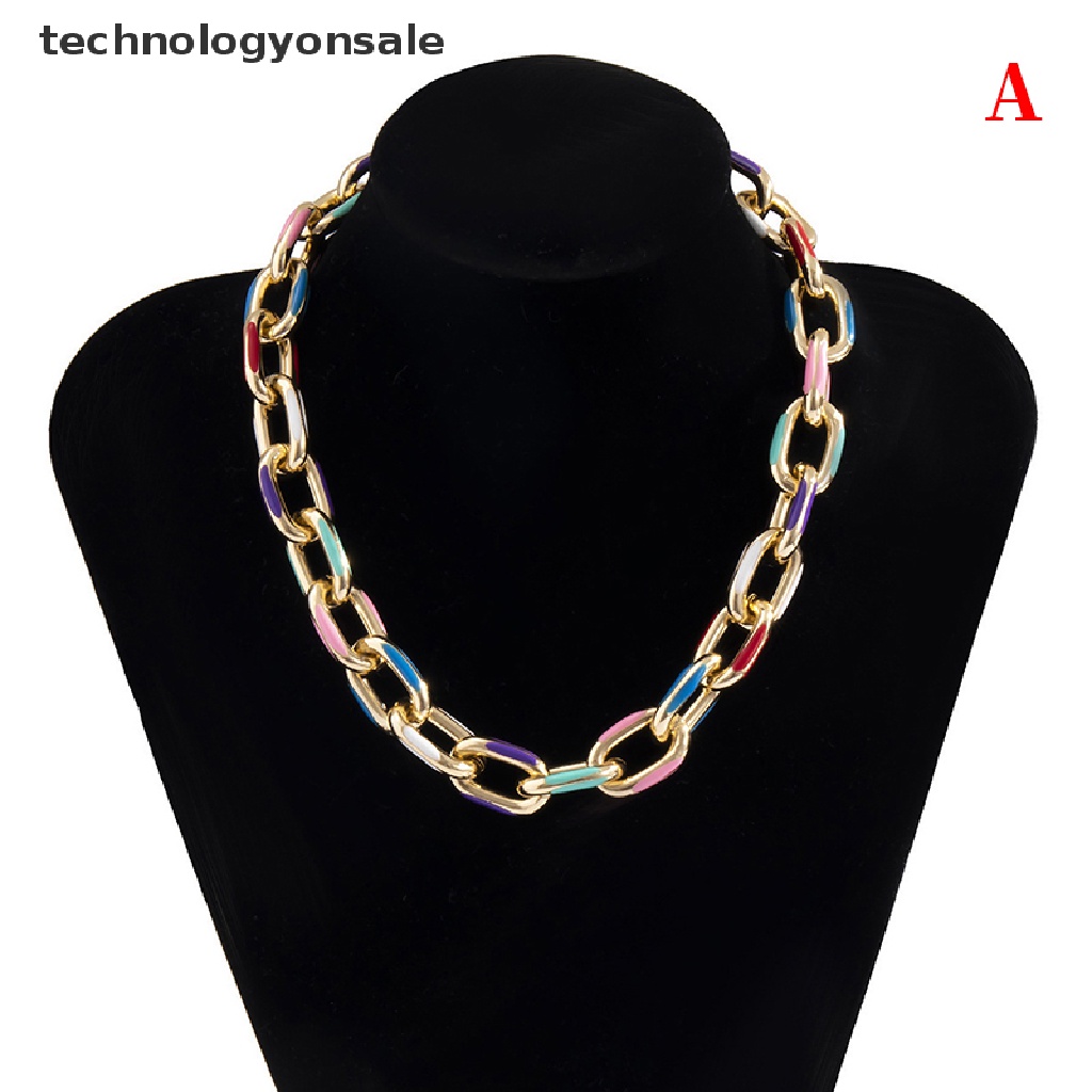 Vòng Cổ Choker Dây Xích Nhôm Sơn Màu Sắc Cho Nữ Giới