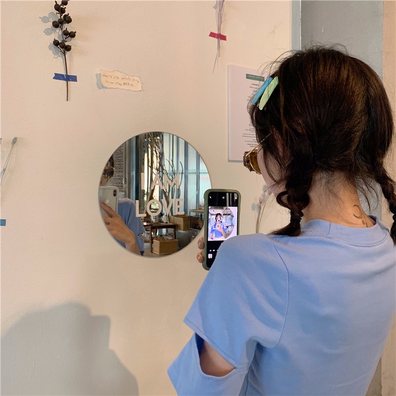 Áo croptop SUXI tay ngắn cổ tròn dáng ôm phong cách tối giản cho nữ