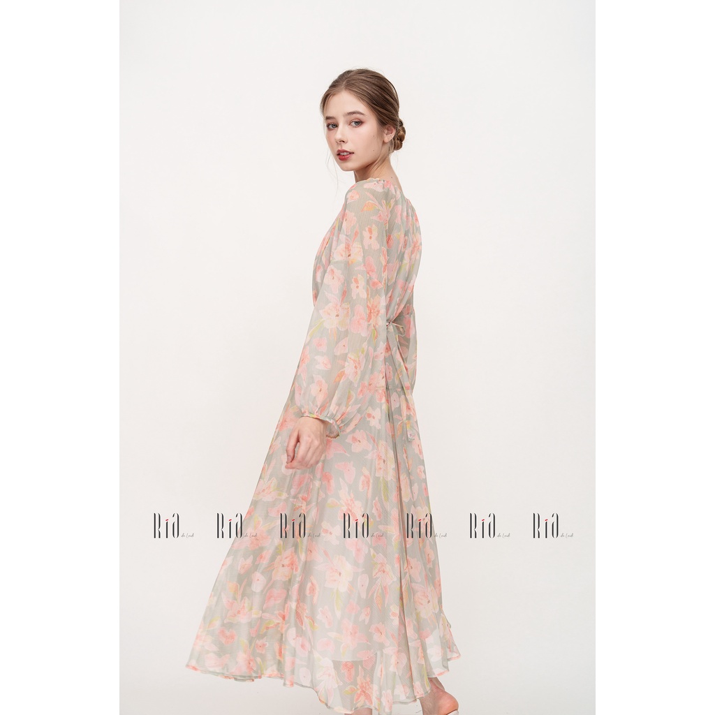 Ria de Leidi - Đầm hoa dài tiểu thư, váy xinh nhẹ nhàng, thanh lịch | ABLOOM DRESS
