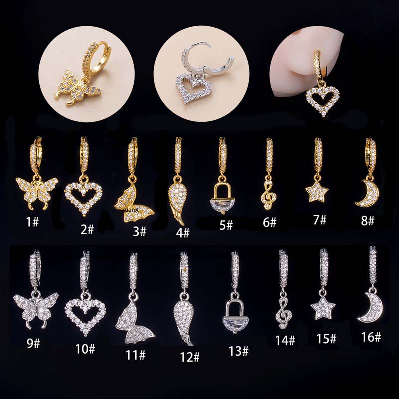 1 Khuyên Tai Tròn 9Mm Đính Đá Zircon Thời Trang