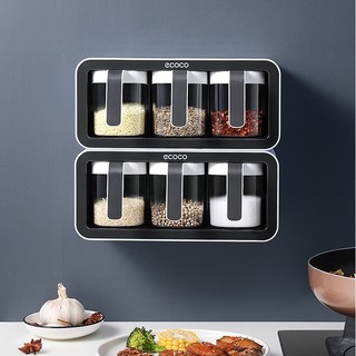 Kệ đựng gia vị treo tường ecoco thông minh - hộp đựng gia dụng thông minh