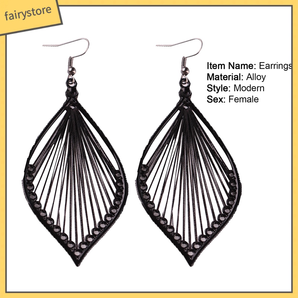 1 Đôi Bông Tai Hình Chiếc Lá Bằng Hợp Kim Thời Trang Dự Tiệc Dành Cho Nữ [Fairy1]