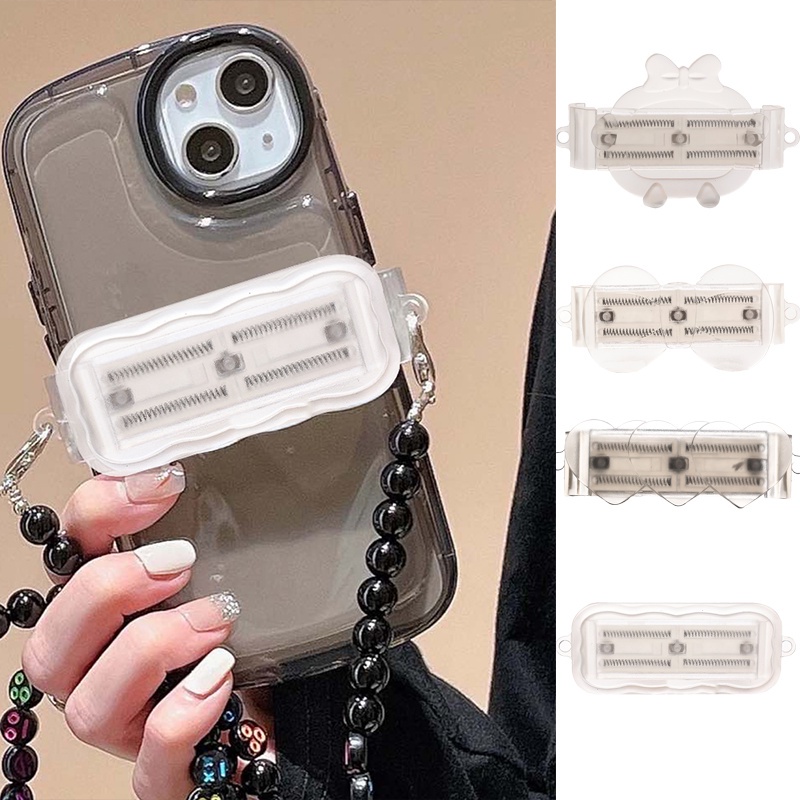 Dây Đeo Điện Thoại Trong Suốt Kẹp Nơ Trái Tim Tháo Rời Được 4 Kiểu Chống Thất Lạc Có Thể Được Nghiêng Được
