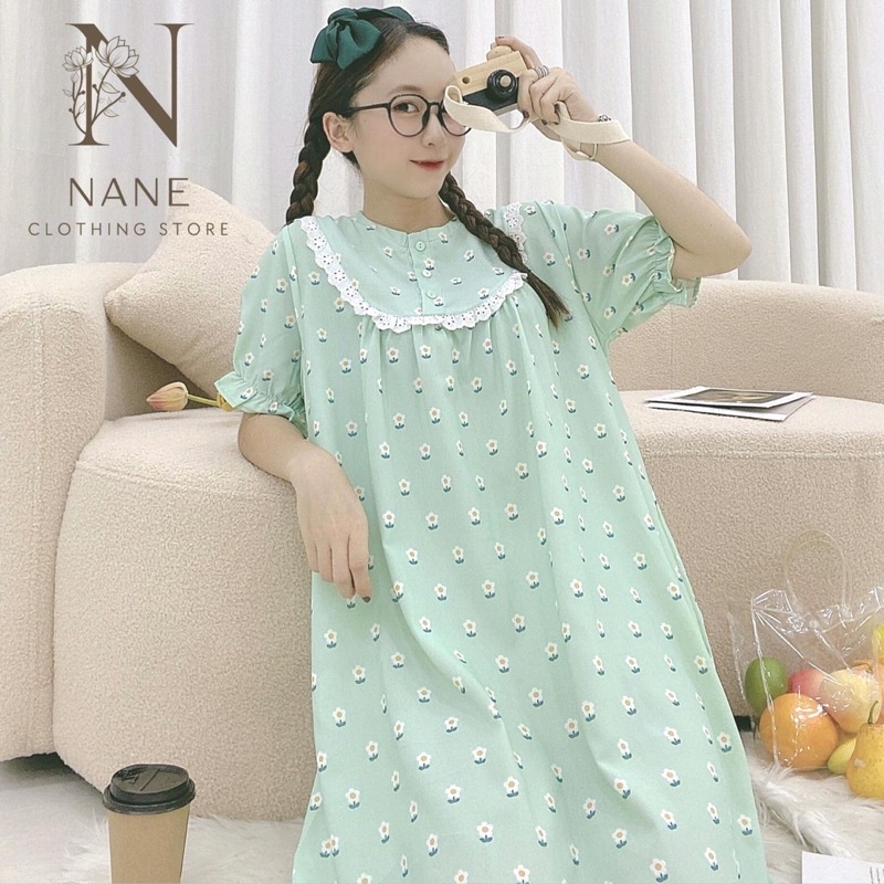 Váy Tiểu Thư Hoa Nhí Nhẹ Nhàng, Váy teen dáng rộng thoải máá