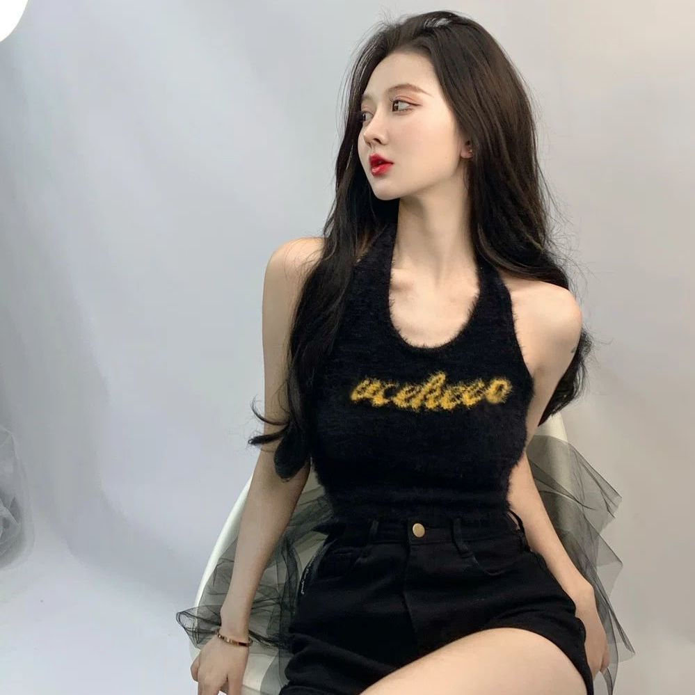 COZOK Áo Không Tay In Chữ Thời Trang Quyến Rũ Cho Nữ