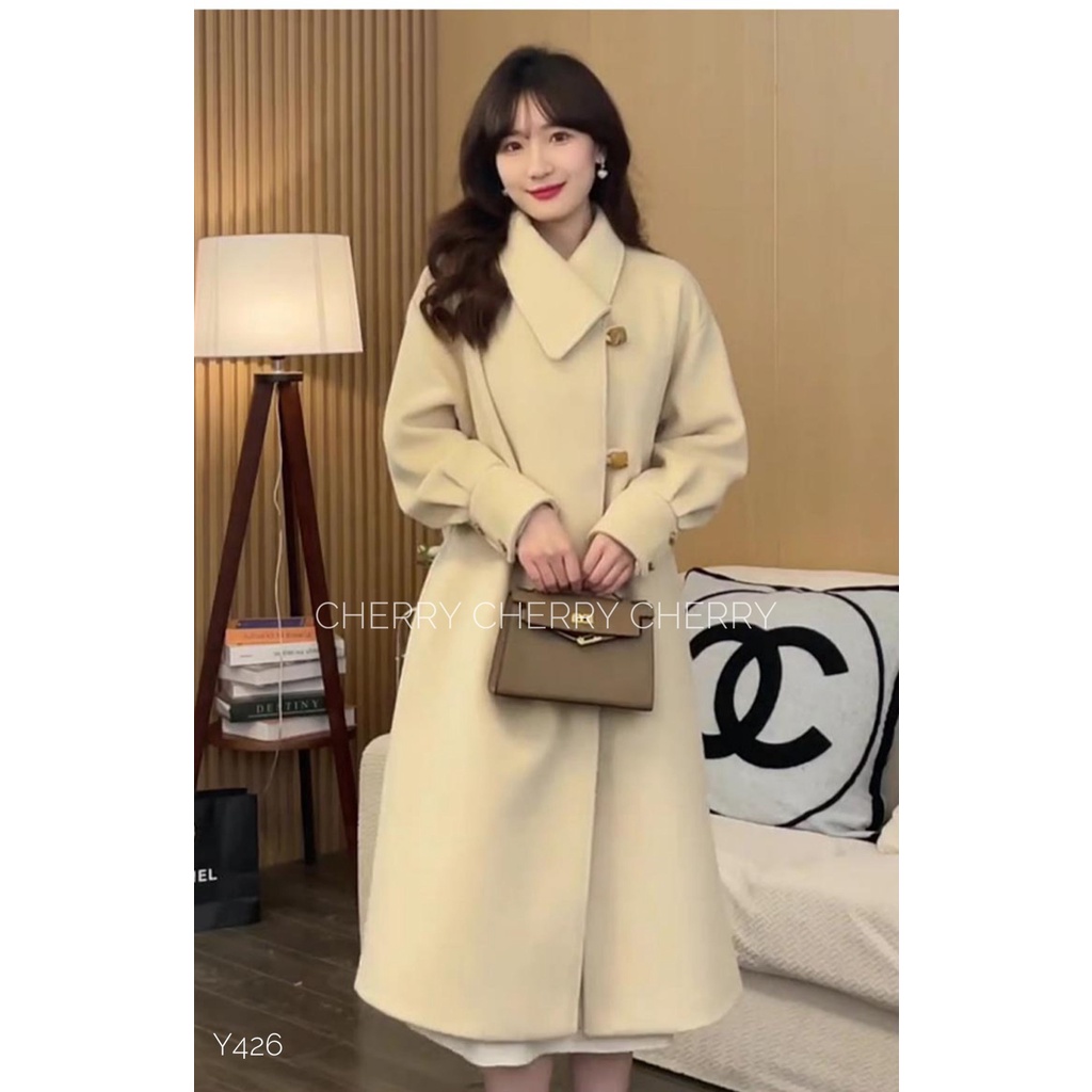 Áo dạ dáng dài cúc chéo sang chảnh Y426