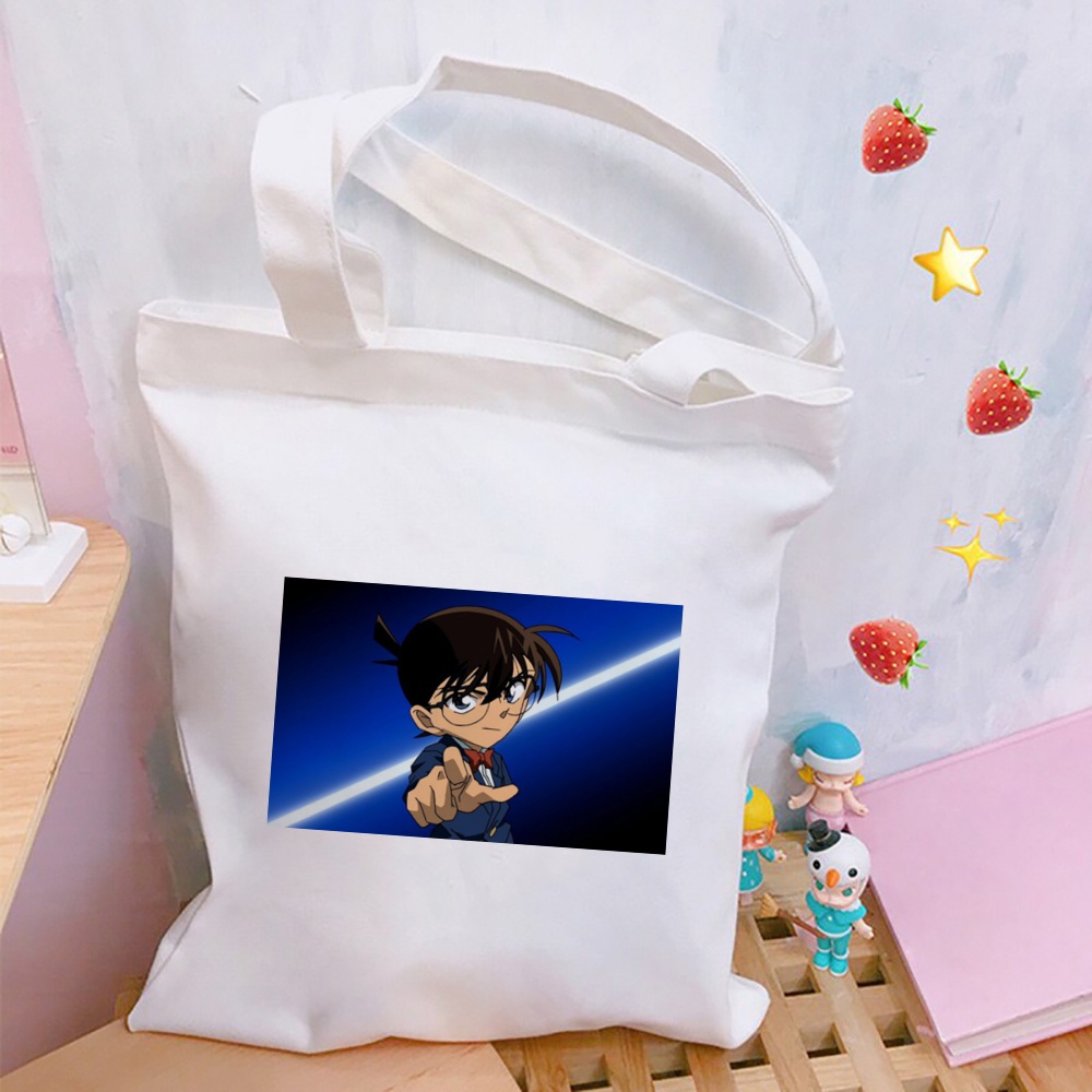 Thám Tử Lừng Danh Conan Họa Tiết In Anime Phong Cách Nhật Bản Nữ Túi Tote Túi Đeo Vai Conan Mua Sắm