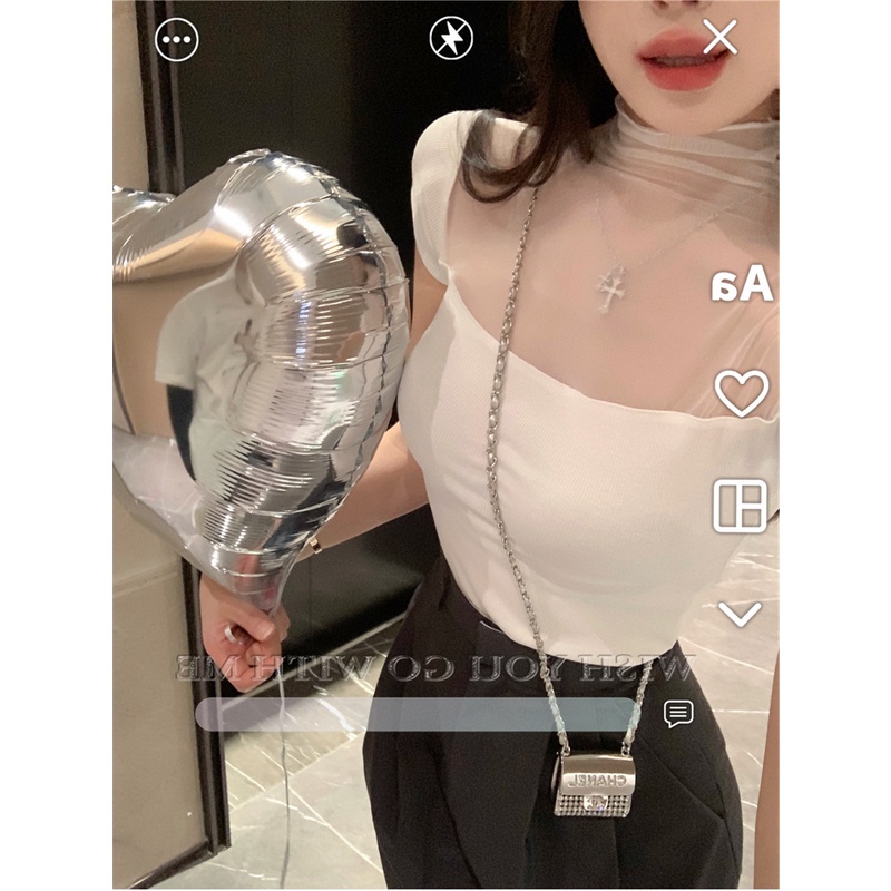 NRVP Áo Thun NgắN Tay DáNg Ôm ThờI Trang Cho Nữ