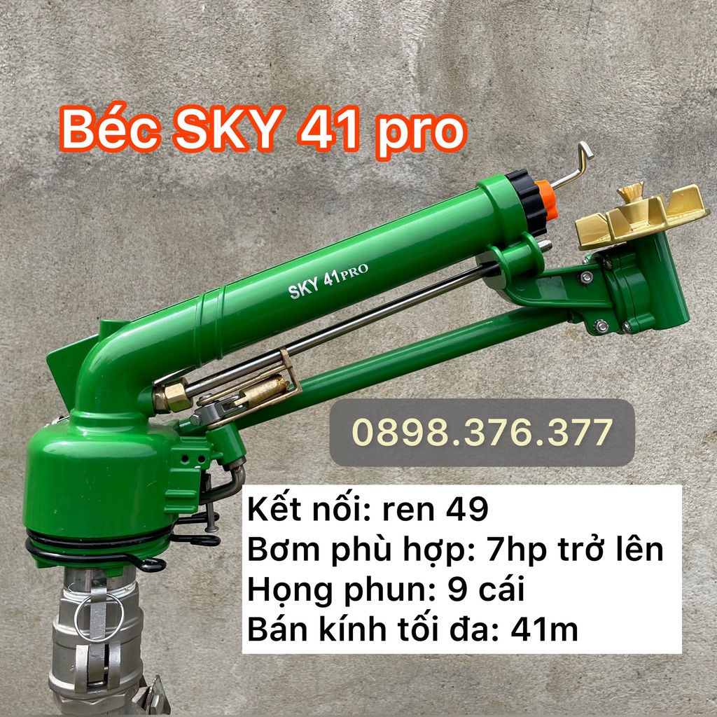Béc SKY 41 pro - Tưới phun mưa xa 41m tưới đẫm nước đều kết nối ren 49