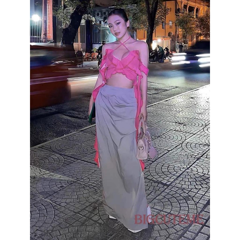 Áo Hai Dây Cổ Chữ V Viền Tua Rua Màu Sắc Thời Trang Cho Nữ