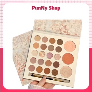 Phấn mắt Ershiqi 23 ô kết hợp má hồng kèm cọ - phấn mắt nội địa trung