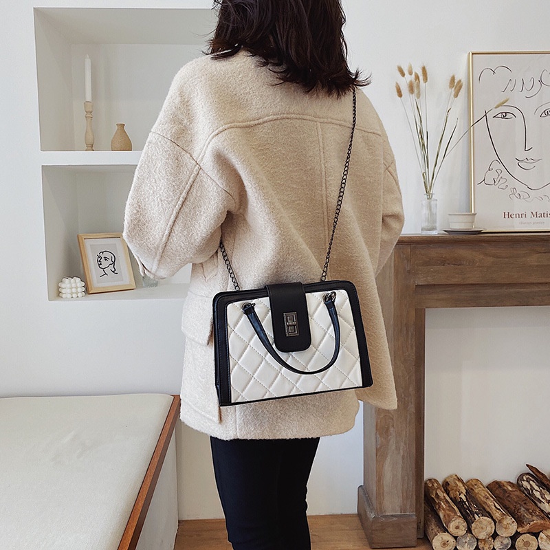 Túi Đeo Chéo Vai Sức Chứa Lớn Có Dây Xích Hình Thoi Thời Trang Dành Cho Nữ