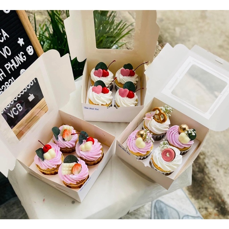 Combo 10 hộp cupcake 4-6-9-12 bánh
