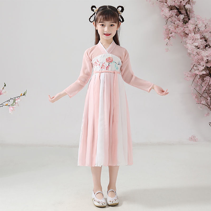 Đầm Hán Phục Cách Tân Chất Chiffon Xinh Xắn Thời Trang Theo Phong Cách Trung Hoa Cho Bé Gái