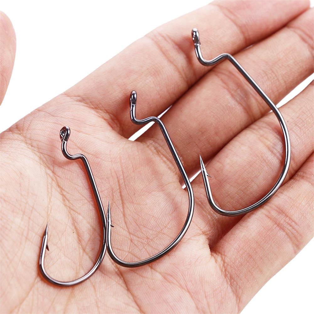 AUGUSTINE Set 50 / 5 / 0 / 6 Móc Câu Cá Bằng Thép Carbon Mềm Hình Giun