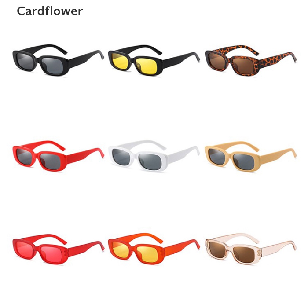 < Cardflower > Kính Mát Thời Trang Hình Chữ Nhật Phong Cách Vintage Thời Trang Cho Nam Nữ Dự Tiệc Lễ Hội Hàng Mới Nhất