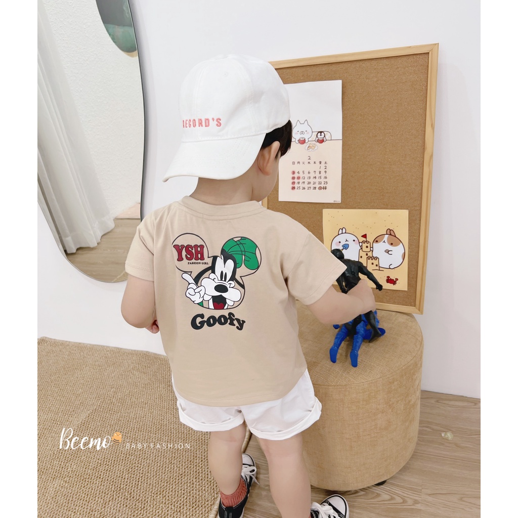Áo phông cộc tay bé trai, áo thun cổ tròn mềm mát hàng Beemo