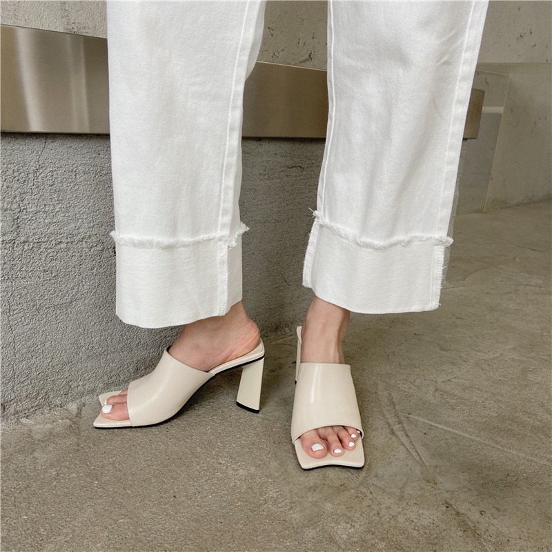 Dép Cao Gót Mũi Vuông Phong Cách Âu Mỹ Thời Trang Mùa Xuân Mới 2023 Cho Nữ