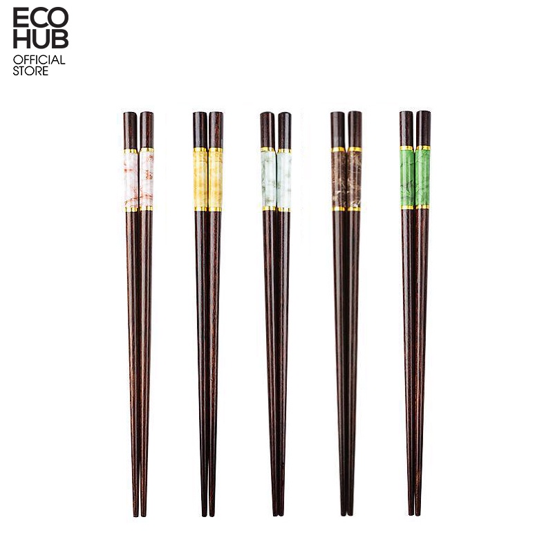 Đũa gỗ ECOHUB khảm đá  23cm (Wooden Chopsticks) E00318