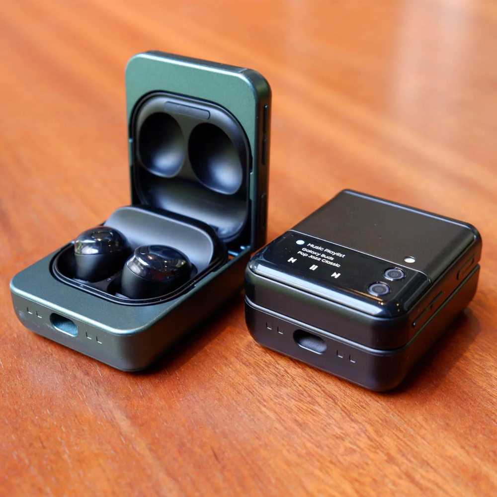 Ốp case hình Z Flip 4 cho Samsung Galaxy Buds2 Pro / Buds 2 / Buds FE / Buds Pro / Buds Live