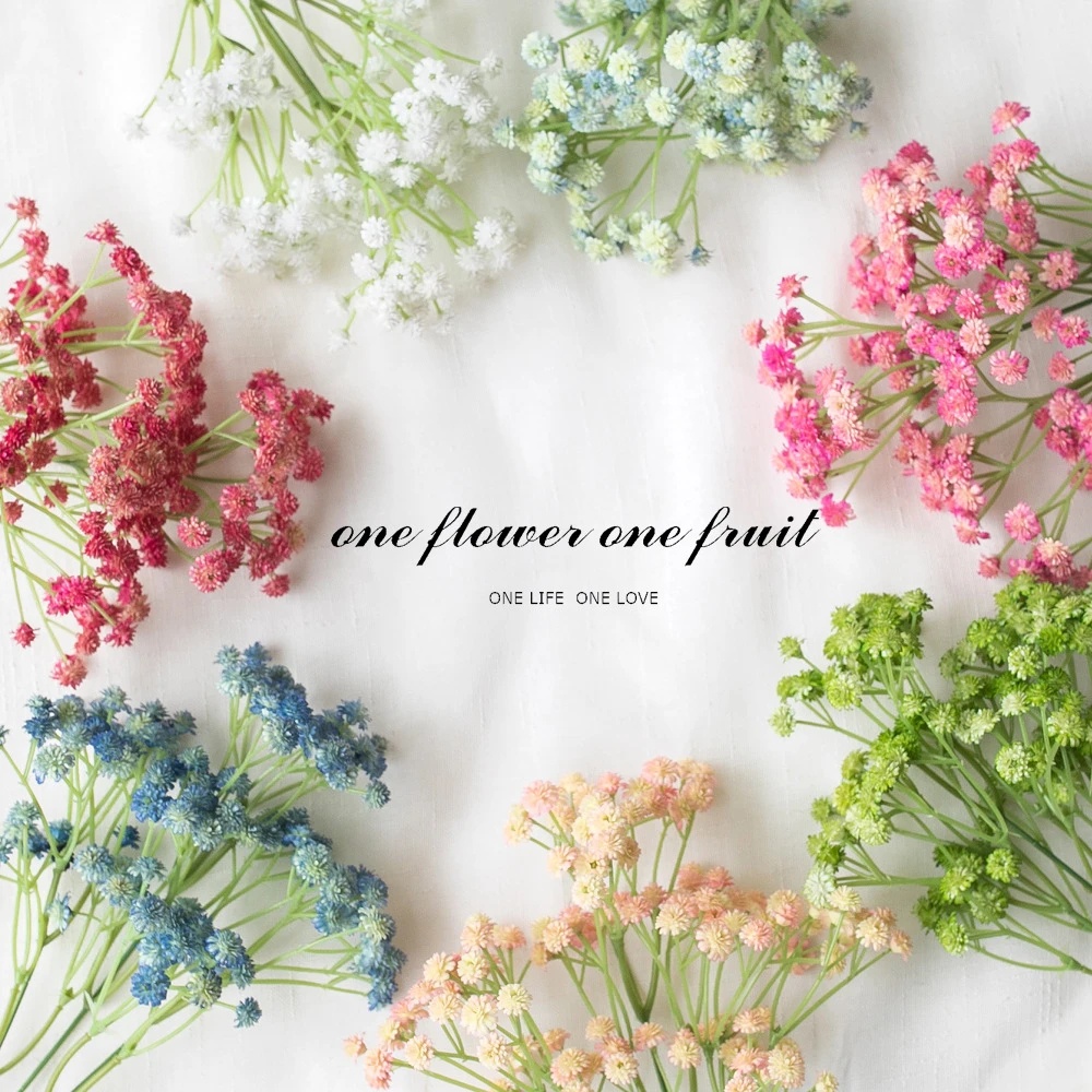 1 Bó Hoa Gypsophila Nhân Tạo Bằng Lụa Thông Thoáng Màu Trắng / Xanh Dương / Hồng Dùng Để Trang Trí Tiệc Cưới DIY