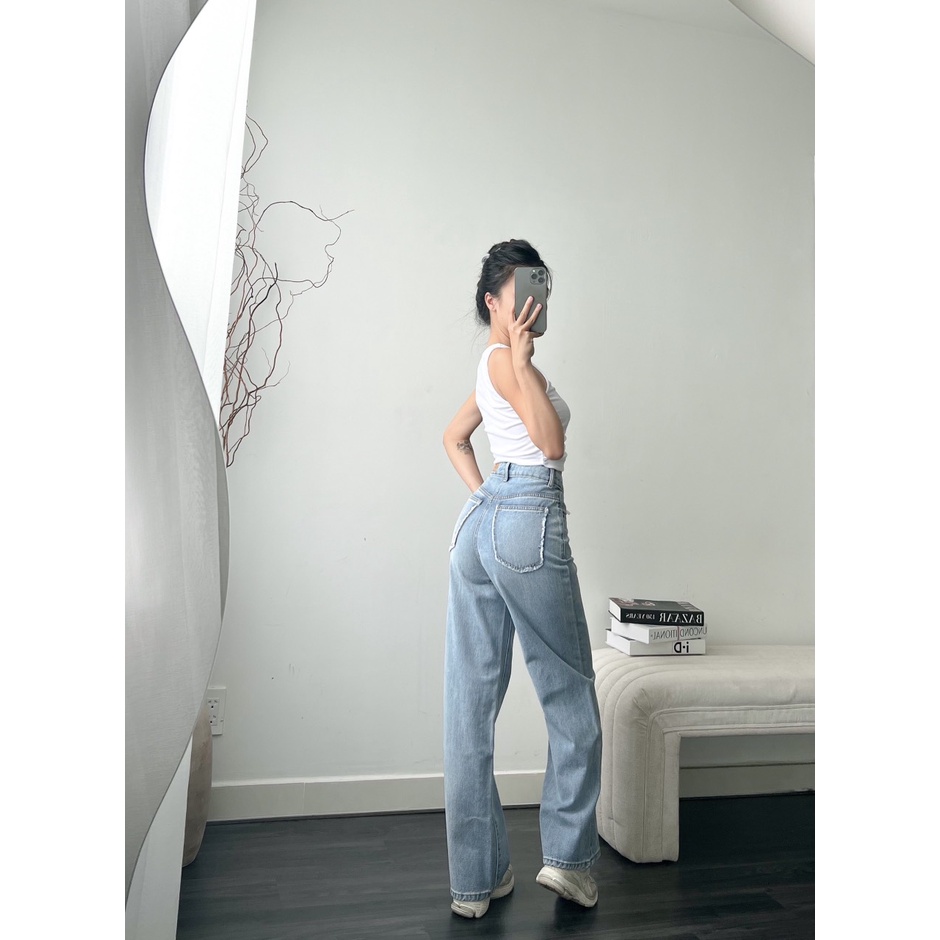 AfterBefore | Quần Jeans suôn mài túi sau nhiều màu