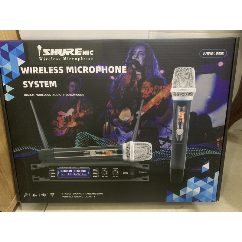 Micro không dây giá rẻ Shuremic UR 656 dùng cho âm ly gia đình , bảo hành 6 thang