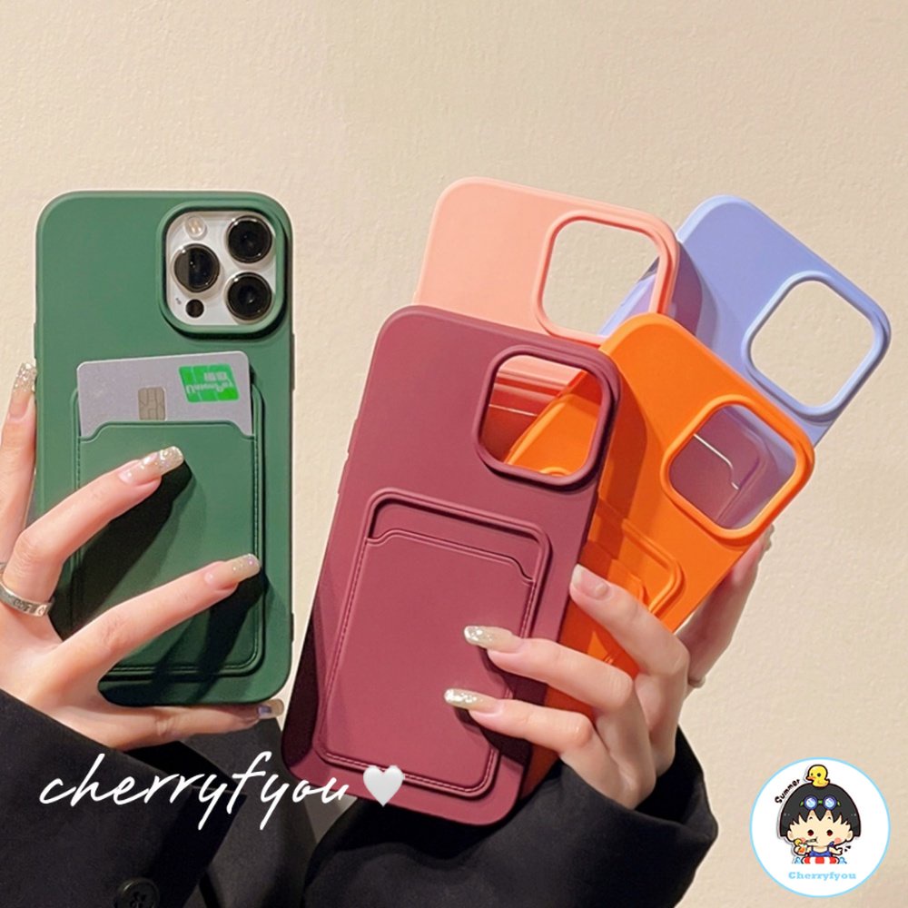 Ốp Điện Thoại Silicon TPU Mềm Siêu Mỏng Có Ngăn Đựng Thẻ Cho IPhone 14 13 12 11 Pro Max X Xs XR 8 7 Plus
