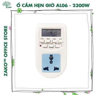 Ổ Cắm Hẹn Giờ AL06, 2300W, Lưu Chương Trình Khi Mất Điện, Cài Đặt Được 16 Chương Trình Hẹn Giờ