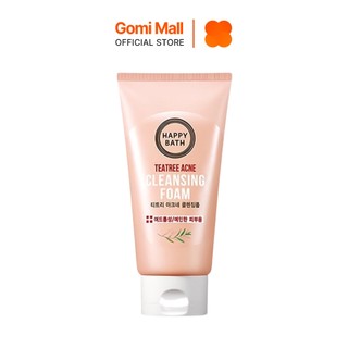 Sữa rửa mặt tràm trà happy bath cleansing foam teatree acne 150g gomi flagship store