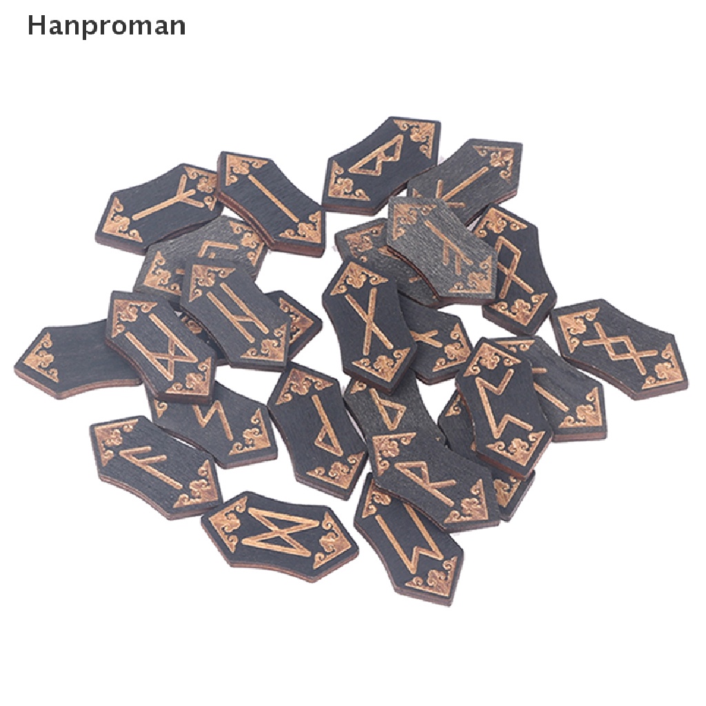 Set 25 Viên Đá Runes Piedra Chạm Khắc Tự Nhiên