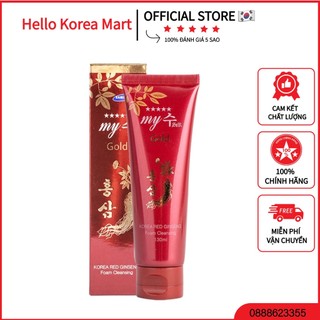 Sữa rửa mặt sâm đỏ my gold korea red ginseng foam cleanser, hộp 130ml