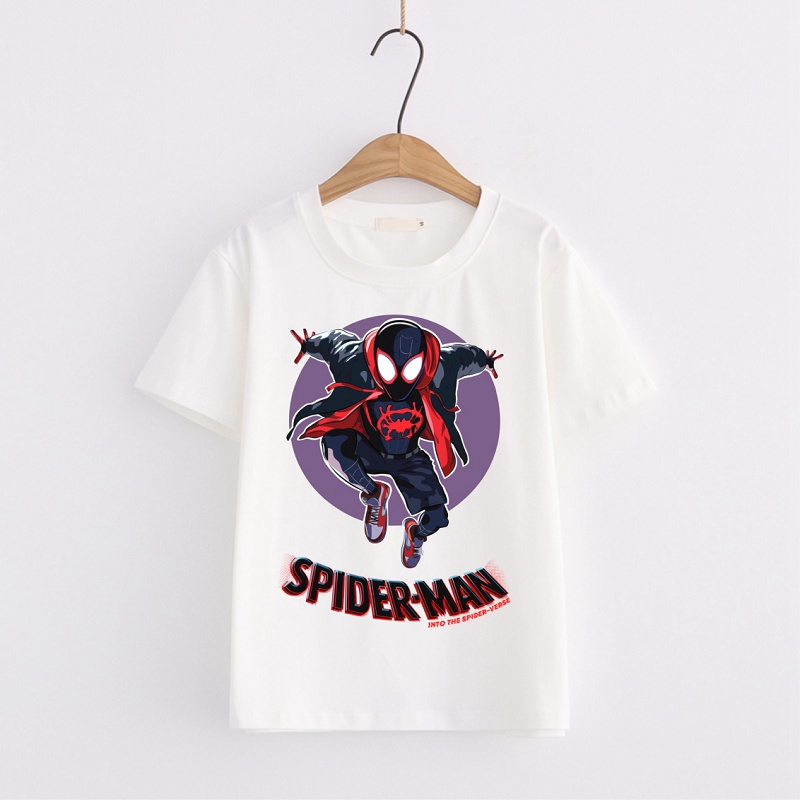 Áo thun người nhện spider-man màu trắng đủ size cho bé trai bé gái