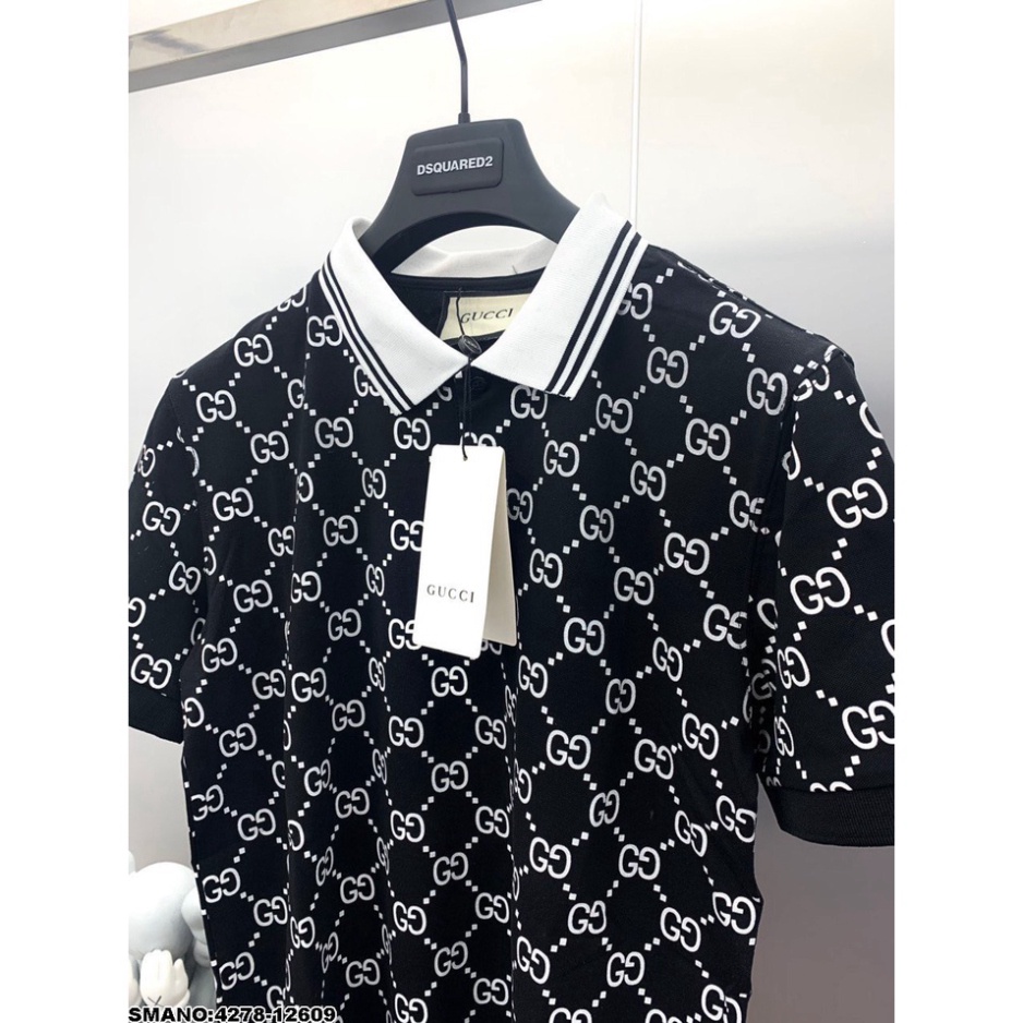 Áo Polo Nam cộc tay Gucci Monogram chất liệu mịn cao cấp thoáng mát