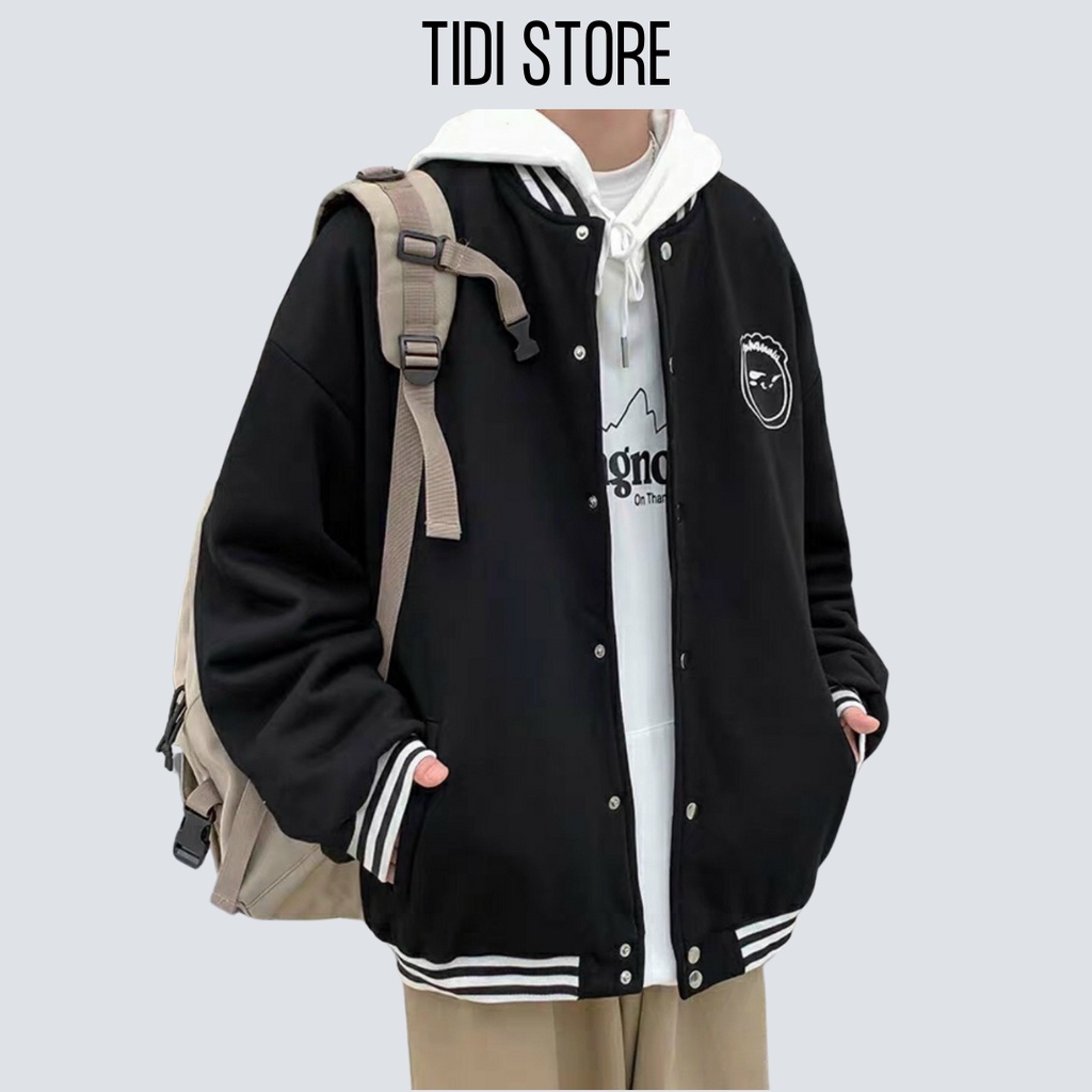 Áo khoác nữ bomber form rộng unisex vải nỉ mềm mịn BBN10
