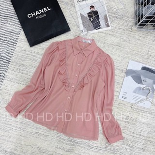 Áo tơ dài tay cổ bèo