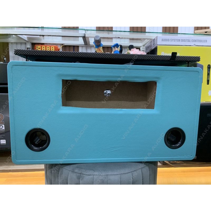 Vỏ thùng loa kéo xách tay 2 tấc đôi K10, loại đẹp, chất lượng, màu ngẫu nhiên + kèm tay xách, KT:56X27X27CM