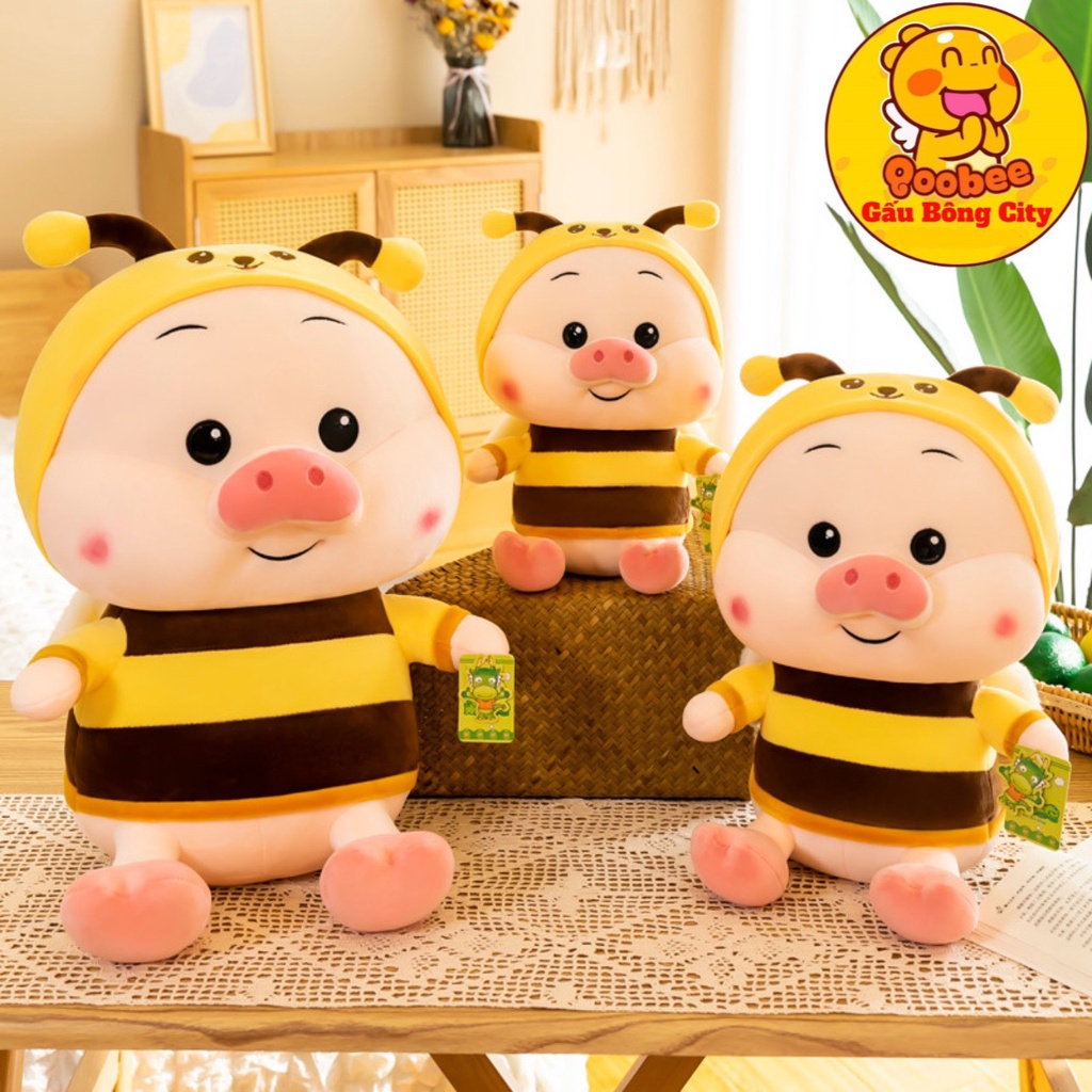 Heo Bông Ngồi Cosplay Ong - Lợn Ong Cao Cấp Gấu Bông City