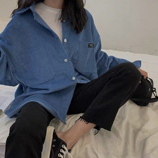 [ORDER] Áo sơ mi nhung oversize phong cách Ulzzang 2020
