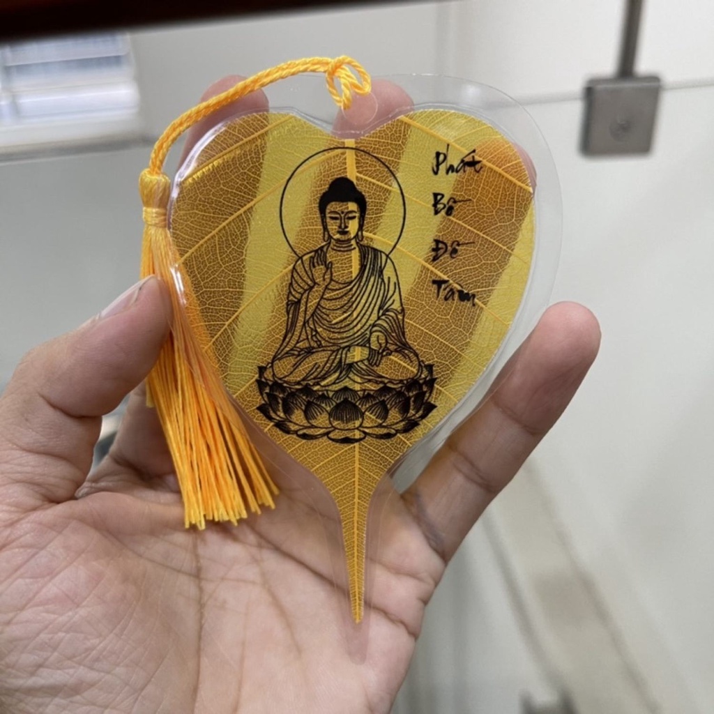 Lá Bồ Đề Tâm Phật, May mắn bình an, treo hoặc ốp điện thoại Hàng Thủ Công BK STORE