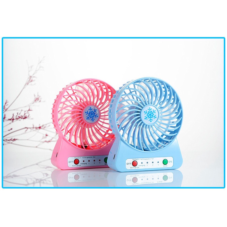 Quạt Mini Cầm Tay Hình Bông Tuyết Có Thể Sạc Lại Bằng Cổng Usb